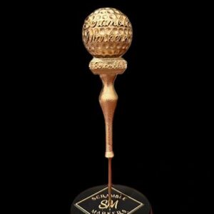 Elegant golf-themed award statuette