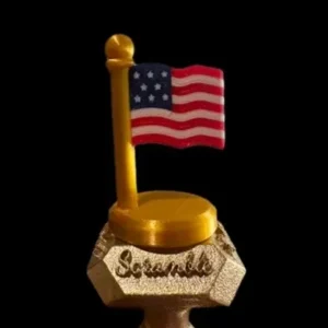Miniature American flag on golden base