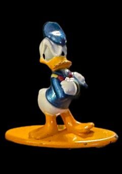 Blue and white duck figurine